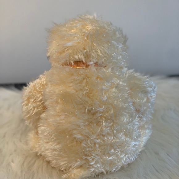 Ty(28) Plush Bear with Sparkle and Orange Bow”Flecks” - Picture 2 of 10